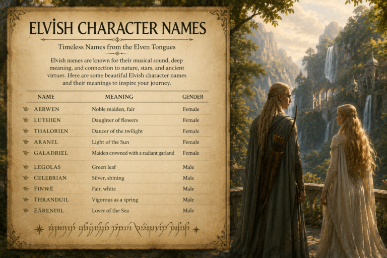 Elvish Character Names