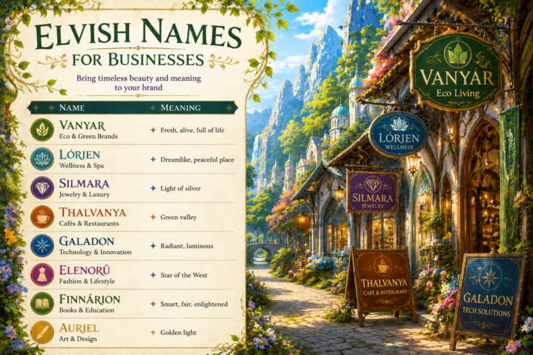 Elvish Names For Businesses
