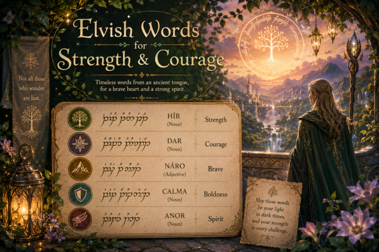 Elvish Words For Strength ang courage